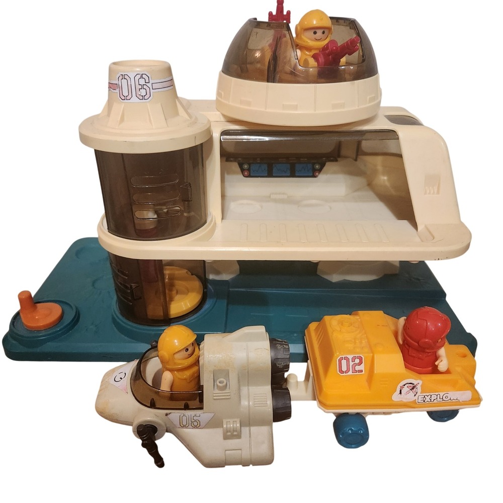 Vintage Imaginext Space Station Alpha Playset with Astronauts and Vehicles 1970s